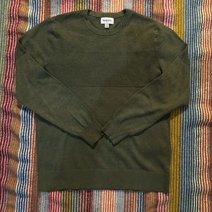 Goodfellow Olive Green crewneck sweater, size medium. 100% cotton. Textured.